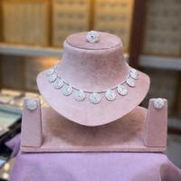 Perhiasan Wanita Lapis Emas 24K Zirkon Gaya Vintage Terbaik 2024, Set Perhiasan Pesta Modis Berbahan Alloy Terinspirasi India