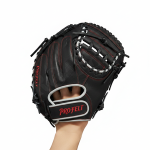 Guante de Béisbol de Cuero con Logotipo de Marca Bordado, Costuras Rojas, Duradero, Personalizado, Estilo OEM - Product Image 3