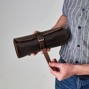 Genuine leather <b>tool</b> <b>roll</b> organizer bags wholesale supplier custom export quality portable storage quality for sale in low price - Product Image 2