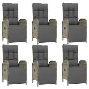 Ensemble de salle à manger de jardin en rotin, 6 places, résistant aux intempéries, mobilier d'extérieur, style contemporain - Product Image 6