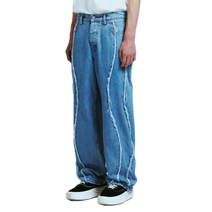 Salopette décontractée pour homme en denim 100% coton, coupe droite, vintage, délavée, brodée, épaisse, personnalisable, vente en gros - Product Image 5