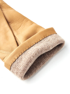 Gants en cuir de vachette de qualité supérieure, doux et thermiques, pour l'hiver, à porter au quotidien, gants en cuir - Product Image 1