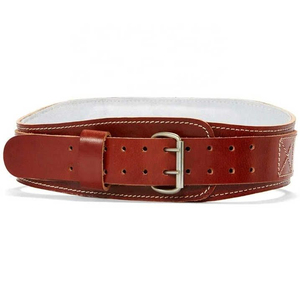 Thick premium leather lifting belt gym waist support strength training bodybuilding heavy lifting durable accessory - Product Image 1