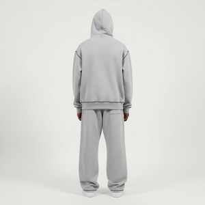 Conjunto Deportivo de Algodón de Alta Calidad, Corte Regular, Estilo Vintage con Costuras en Contraste, Color Gris Jaspeado, con Cordón Ajustable, para Hombre, Invierno 2026 - Product Image 6