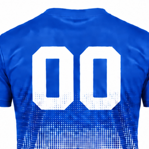 Cobalt Blue and <b>White</b> Gradient Sublimation T <b>Shirt</b> <b>Men</b> <b>Short</b> <b>Sleeve</b> Crew Neck Custom Printed Sports Training Performance - Product Image 4