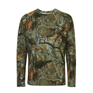 T-shirts de chasse respirants camouflage pour hommes, chemises de pêche à séchage rapide pour l'été, manches longues camouflage 100% polyester - Product Image 1