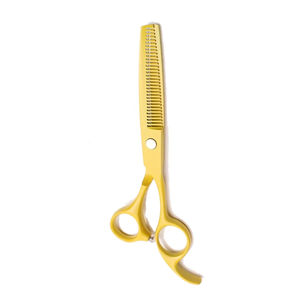 Kit de Corte de Pelo Profesional de Acero Inoxidable de Alta Calidad, Tijeras de Entresacar con Recubrimiento Amarillo, Herramienta de Peluquería y Belleza - Product Image 5