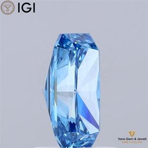 Diamant de laboratoire cultivé CVD de couleur bleu vif fantaisie, clarté VS2, forme radiant de 1,51 carat avec certificat IGI, idéal pour un pendentif - Product Image 5