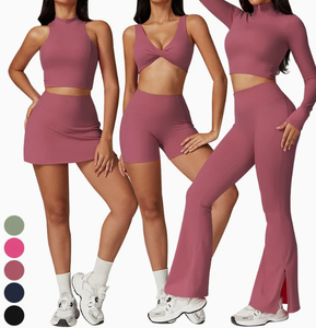 Sujetador Deportivo Sin Costuras para Mujer, Tirantes Cruzados, Cuello en V, Soporte Medio, Color Sólido, Transpirable, Elástico en Cuatro Direcciones, para Fitness y Yoga - Product Image 6