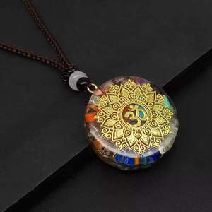 18K Gold Plated Om Symbol <b>Necklace</b> with 30 Inch Adjustable Rope <b>Chain</b> for Men and <b>Boys</b> - Product Image 4