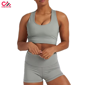Wholesale Women's Breathable <b>Yoga</b> Set Quick Dry Stretchy Fitness Sportswear <b>Jacket</b> Short 2 Piece Set for Women - Product Image 3