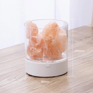 Lámpara de sal de roca de cristal del Himalaya, luz nocturna regulable USB para meditación, hogar y sala de estar refinados sólidos empaquetados en bolsita de bolsa - Product Image 6