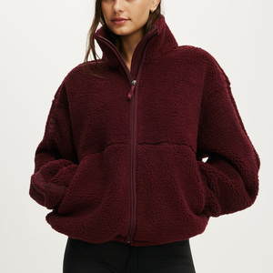 Chaqueta de Forro Polar Sherpa para Mujer al por Mayor, Chaqueta Cálida de Invierno Casual con Cremallera de Cuarto, Abrigo Suave de Felpa, Fabricante OEM Personalizado - Product Image 1