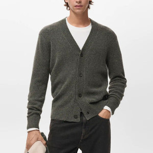 Pull cardigan décontracté en coton respirant à logo frontal pour homme, 100 % coton, prix de gros, le plus vendu - Product Image 1
