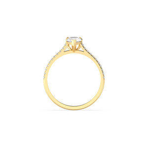REYES Hot Selling 14K Solid Yellow Gold HPHT CVD Lab Grown Diamond Solitaire Engagement Rings For Women Luxury Fine Jewelry - Product Image 5