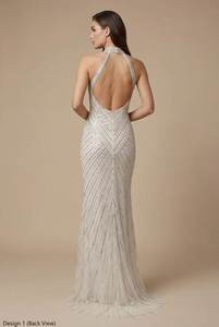 Vestido de Noche Elegante con Lentejuelas y Rayas Verticales, Cuello Halter sin Mangas, con Cuentas, para Invitadas a Bodas y Fiestas, Nueva Tendencia 2026 - Product Image 4