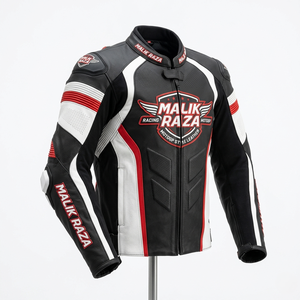 Chaqueta de Motociclista de Cuero Cosida a Mano de Primera Calidad |   Confeccionado a Medida |   Materiales de Primera Calidad |   Construcción Duradera para Ciclistas - Product Image 3