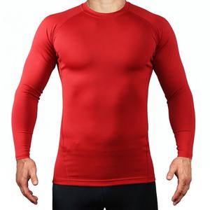 Men's Blue Long Sleeve Compression Shirt Slim Fit O-Neck Athletic Base <b>Layer</b> <b>Top</b> with Face Cover Sporty Regular Fit Tee - Product Image 6