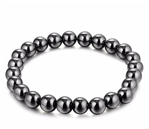 Perles noires sculptées en hématite, pierres précieuses durables pour bijoux homme et femme - Product Image 1