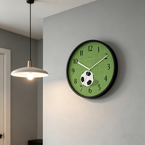 12 Inch Soccer Sports Theme <b>Black</b> Silent Quartz Analog <b>Wall</b> <b>Clock</b> Club Stadium Style Sports Fan Bedroom Game Room Decor - Product Image 3