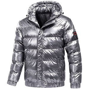 Veste matelassée réversible imperméable à capuche pour homme, avec logo imprimé sur le devant, personnalisable en gros, OEM, multi-poches, hiver - Product Image 5
