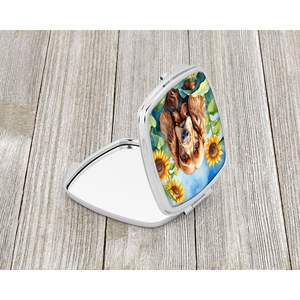 Cocker Spaniel Tournesols Miroir de maquillage de voyage compact Portable Pliant Design de poche Cadeau pour femmes et filles - Product Image 2