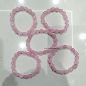 Natural Rose Quartz Gemstone Tumbled Beads Elastic Stretch <b>Healing</b> Crystal Bracelet Wholesale Handmade Jewelry Women Gift - Product Image 5