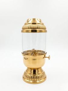 Lampe à huile de luxe en laiton et verre avec mèche en coton réglable, lanterne vintage au kérosène, lampe de table décorative, lampe hurricane faite à la main - Product Image 5