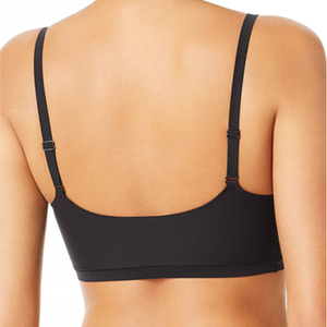 Sujetador Bandeau sin Costuras Negro para Mujer, Cuello Redondo, Tejido de Spandex y Poliéster, Corte Regular, Color Sólido, Estilo Simple - Product Image 3