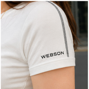 <b>Women's</b> <b>White</b> Crew Neck <b>Short</b> <b>Sleeve</b> T-<b>Shirt</b> Slim Fit Cotton Logo Print Casual Spring Summer Top wholesale rate breathable - Product Image 2