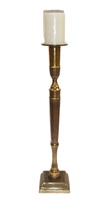 Porte-bougie en laiton en aluminium gaufré Antique, pilier de luxe Royal Design classique indien fait à la main Long bougeoir de sol