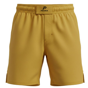 Durable Lightweight Quick Dry Breathable MMA <b>Shorts</b> for <b>Men</b> <b>Elastic</b> <b>Waist</b> Side Slits Solid Casual Perfect for Training Gym Fight - Product Image 1