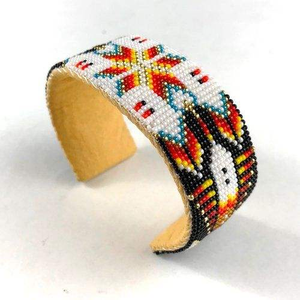Vintage Butterfly Wedding Jewelry Beaded Embroidery Cuff Bracelet Design Custom Seed Beads Handmade Embroidery - Product Image 2