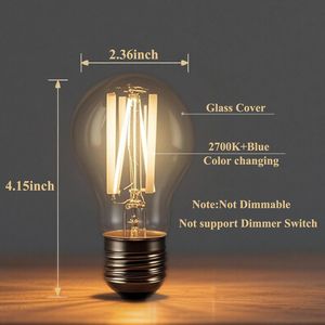 Lampadina LED A19 3CCT E26 Base Media, Equivalente a 60W, 2700K Bianco Caldo e Cambio Colore Blu, Lampadina LED a 3 Temperature di Colore - Product Image 2