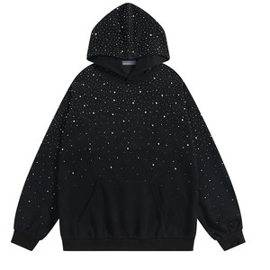 Sudadera con Capucha de Moda Casual para Hombre con Pedrería, 100% Algodón, Transpirable, Ecológica, Diseño Premium, Tela Suave, Ropa Urbana - Product Image 1