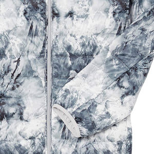 Men's Printed Puffer <b>Jacket</b> Stand Collar Zipper Closure Windproof Casual Winter <b>Jacket</b> Regular Fit Polyester Shell - Product Image 5