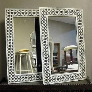 Marco de Espejo Moderno con Incrustaciones de Hueso, Decorativo para Baño y Hogar, Hecho a Mano - Product Image 2