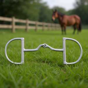 TM STARTECH <b>Equestrian</b> Racing Dee Bits Stainless Steel 12.5 Curved Jointed Port Durable Horse Equipment - Product Image 3