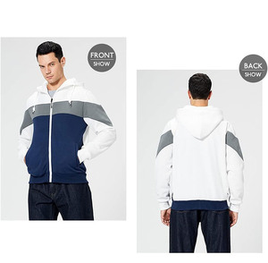 Sudadera con capucha básica para hombre, informal, de mezcla de algodón, cómoda, para otoño e invierno, estilo urbano, con colores personalizados y opciones de personalización. - Product Image 3