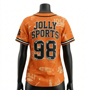 Camiseta de béisbol para mujer, malla de poliéster premium, ribete amarillo y negro, bordado personalizado en sarga, camiseta de béisbol de algodón para mujer - Product Image 6