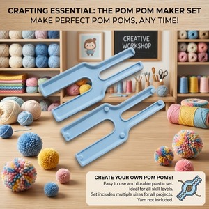 HC0125 Pompom Makers |Portable Plastic Crochet Loom With <b>Needle</b> Round Knitting Kit For Craft Projects - Product Image 6