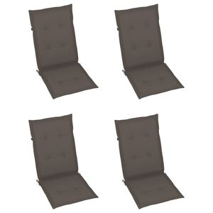 Set di 3 Sedie da Giardino in Legno Massello di Acacia, Colore Taupe e Marrone - Product Image 6