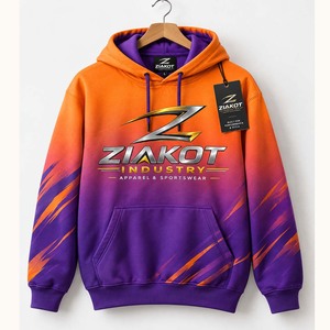 Sudadera con Capucha Deportiva de Moda con Degradado Morado, Rosa y Negro, Cosida a Medida por Ziakot Industry, Venta al Por Mayor Directa - Product Image 5