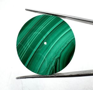 Natural Malachite Watch Dial : 31.50 mm Round One Sided Polished Watch <b>Face</b> - Product Image 5