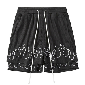 Service OEM, broderie personnalisée du logo, shorts délavés au soleil, shorts d'été en coton avec cordon de serrage, shorts vintage pour hommes, bords bruts, shorts délavés à l'acide - Product Image 5