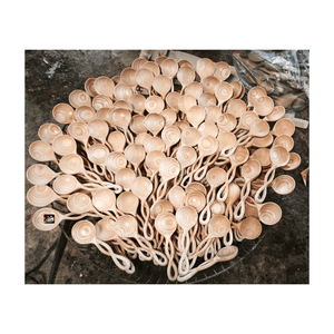 Cuillère en bois écologique à dessert fourchette à salade pour cadeau/cuisine FOE Cuillère en bois avec logo personnalisé fabriquée au Viet Nam Usine - Product Image 4