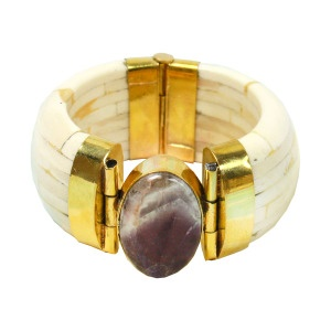 Bracelets ethniques indiens classiques, écologiques, faits à la main, de luxe, en os, bracelets en agate naturelle, style animal, imperméables - Product Image 2