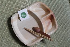 <b>Disposable</b> Polished Areca Palm Leaf Plates with Plant Pattern Eco-Friendly <b>Tableware</b> for Parties & Catering - Product Image 6