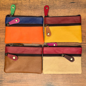 Vente en gros de mini porte-cartes de crédit pour femmes, porte-monnaie pour filles, pochette en cuir recyclé coloré de haute qualité faite à la main, portefeuille - Product Image 4