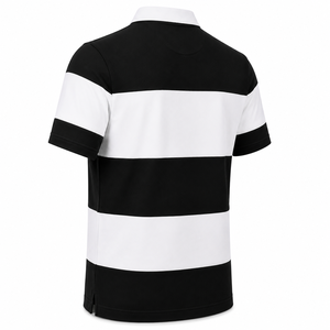 Chemise à col rayé personnalisée pour homme, style preppy vintage, à rayures contrastées, manches courtes, coupe oversize, streetwear - Product Image 6